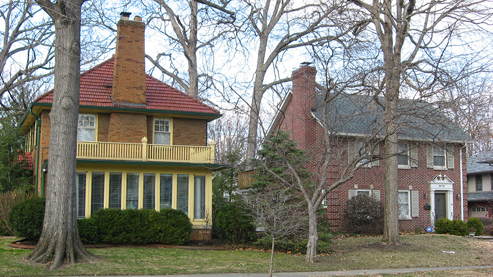 Houses on the northern side of the 800 block of East 58th Street