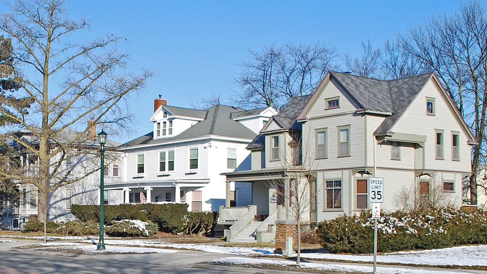 Homes in the Center Avenue Neighborhood Residential District