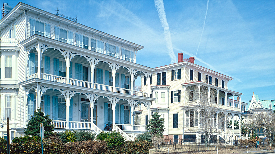 Row of buildings on Guerny Street, Cape May